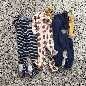 Kids One Piece Set - Striped, Bear Print, and Navy 3T